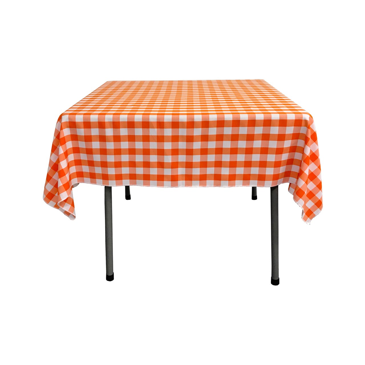 Square Gingham Tablecloth 52 Inch, Reversible Polyester Fabric